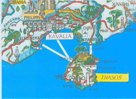 thassos island map